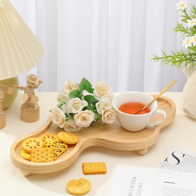 202407 vassoio decorativo in legno supporto a piedistallo in legno irregolare per la decorazione domestica