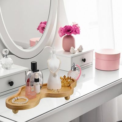 202407 vassoio decorativo in legno supporto a piedistallo in legno irregolare per la decorazione domestica