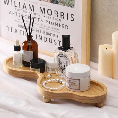 202407 vassoio decorativo in legno supporto a piedistallo in legno irregolare per la decorazione domestica