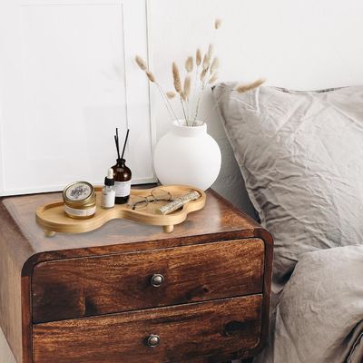 202407 vassoio decorativo in legno supporto a piedistallo in legno irregolare per la decorazione domestica