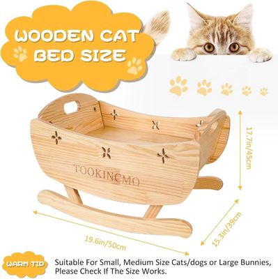 Letto elevato per gatti in legno con tappeto morbido rimovibile Letto a dondolo Letto elevato per allenamento per cani