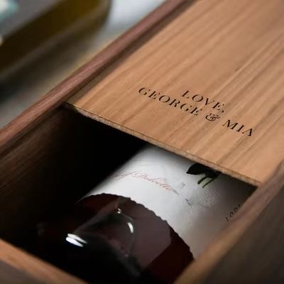 Scatola di champagne per fidanzamento e matrimonio stampata in vetro di seta 35x11x11cm