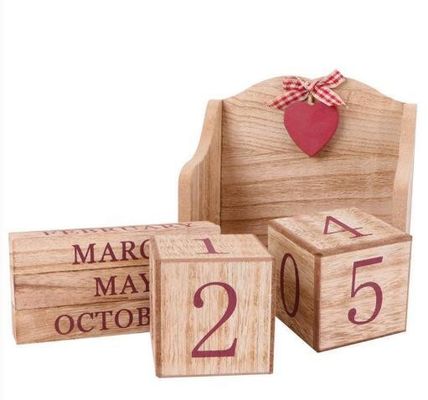 Calendario dell'Avvento in legno giocattolo da tavolo con casa rustica e stile europeo