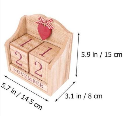Calendario dell'Avvento in legno giocattolo da tavolo con casa rustica e stile europeo
