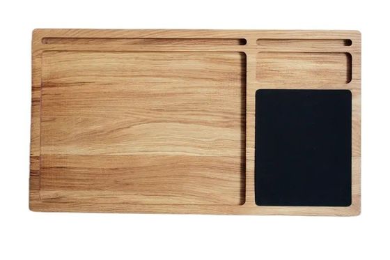 Scaffale portatile per computer in legno Stand di quercia non pieghevole con mouse pad e postazione di lavoro