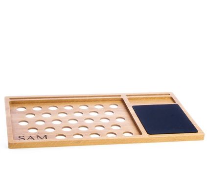 Scaffale portatile per computer in legno Stand di quercia non pieghevole con mouse pad e postazione di lavoro