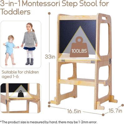 Logo personalizzato Acceptabile Bambino in legno Regolabile in altezza Torre di aiuto per l'apprendimento della cucina