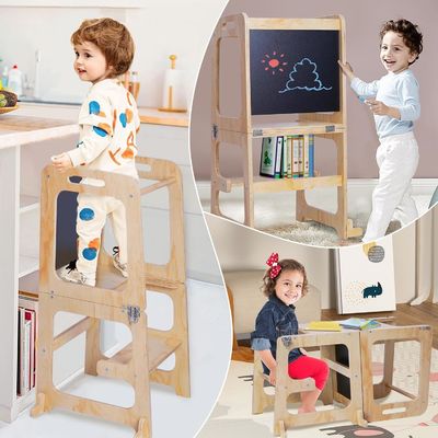 Logo personalizzato Acceptabile Bambino in legno Regolabile in altezza Torre di aiuto per l'apprendimento della cucina