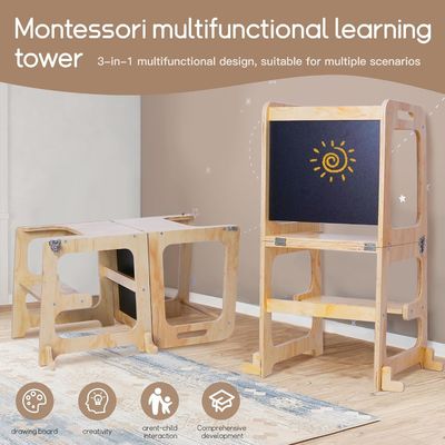 Logo personalizzato Acceptabile Bambino in legno Regolabile in altezza Torre di aiuto per l'apprendimento della cucina