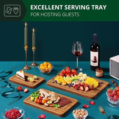 Extra Large 3 Pcs Craft Wood Cutting Boards for Kitchen Meal Prep Square 16 x 1,8 x 12 pollici