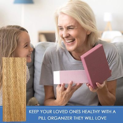 Legno di acacia 7 giorni pillola settimanale Box organizzatore di pillole per vitamine integratori giornalieri contenitore di pillole