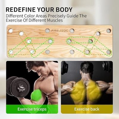 10 in 1 Push Up Board in legno massello per palestra portatile in colore bianco/nero/legno