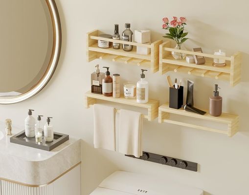 Acconciature in legno Mensola di libri in legno naturale Mensole per il deposito di decorazioni per bambini