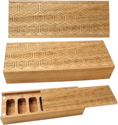 Legno di acacia 7 giorni pillola settimanale Box organizzatore di pillole per vitamine integratori giornalieri contenitore di pillole
