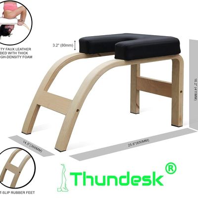 Balance Training Yoga Bench Inversione Stile rustico con materiale in legno e testa