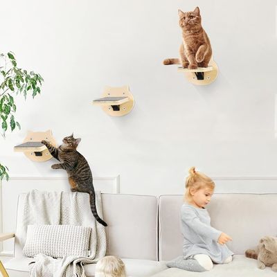 Addestramento per cani 3-Packs Cat Scalatori per gatti Scalini per gatti montati a parete con grattatore
