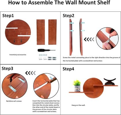 Rack non pieghevole Display decorativo rotondo Montaggio a parete Mensola appesa Mensole alte quantità