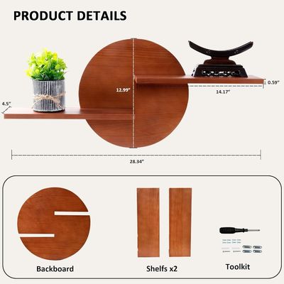 Rack non pieghevole Display decorativo rotondo Montaggio a parete Mensola appesa Mensole alte quantità