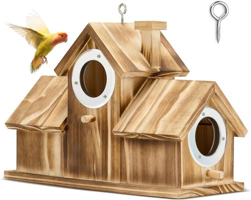 Logo personalizzato Logo accettabile Birdhouse in legno naturale per giardino cortile cortile