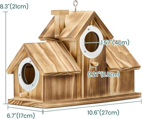 Logo personalizzato Logo accettabile Birdhouse in legno naturale per giardino cortile cortile