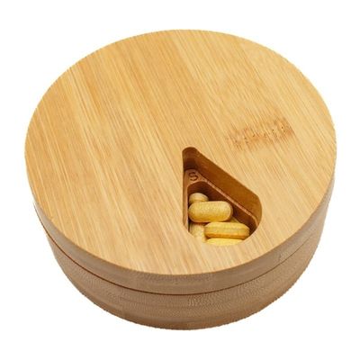 202405 Legno Organizzatore di pillole per il viaggio giornaliero-settimanare e portapillole Vitamina Medicina Case Box