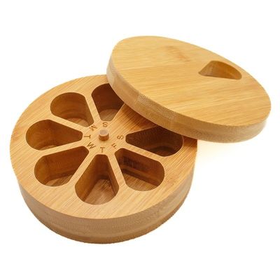 202405 Legno Organizzatore di pillole per il viaggio giornaliero-settimanare e portapillole Vitamina Medicina Case Box