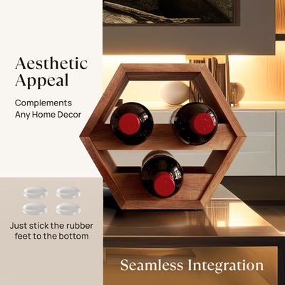 3 bottiglie portabottiglie di vino di acacia