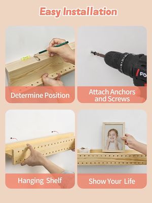 Mensola per libri in legno naturale Moderno Mensola per libri montata a parete OEM Mensola per libri