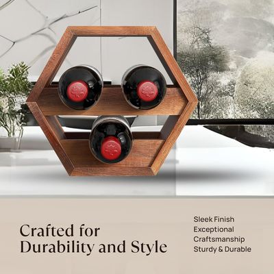 3 bottiglie portabottiglie di vino di acacia