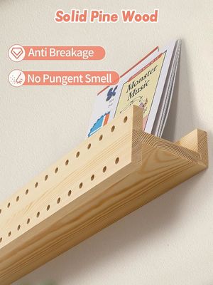 Mensola per libri in legno naturale Moderno Mensola per libri montata a parete OEM Mensola per libri