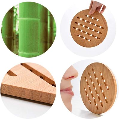 Classico stile di design Bambù caldaia Trivet naturale Bambù Trivet Mat Set per piatti caldi