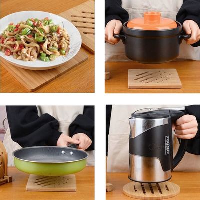 Classico stile di design Bambù caldaia Trivet naturale Bambù Trivet Mat Set per piatti caldi