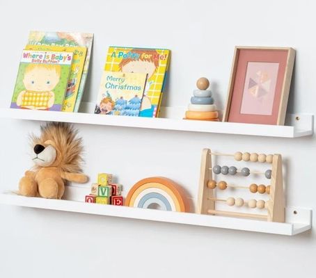 Arredamento del soggiorno 2 pezzi ripiani galleggianti in legno massello per schermo da parete minimalista