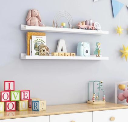 Arredamento del soggiorno 2 pezzi ripiani galleggianti in legno massello per schermo da parete minimalista