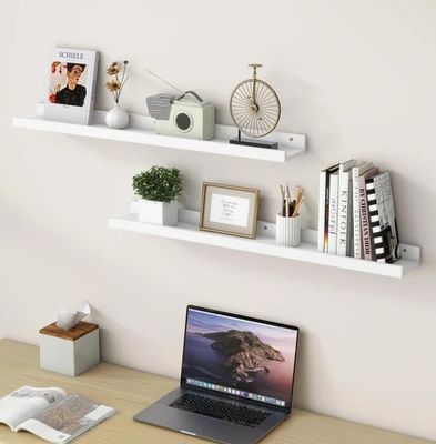 Arredamento del soggiorno 2 pezzi ripiani galleggianti in legno massello per schermo da parete minimalista