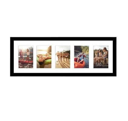 8X24 4X6 Cornice fotografica in legno nero con vetro resistente alle fratture Logo personalizzato
