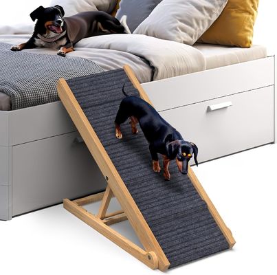Rampa regolabile per cani in legno per divano in legno di pino