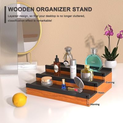 Logo personalizzato Acceptabile in legno Colonia Stand Organizzatore profumo con comp nascosto