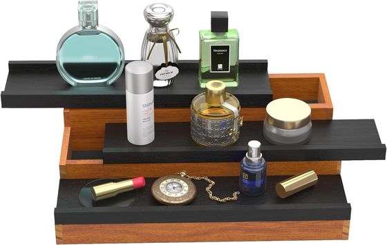 Logo personalizzato Acceptabile in legno Colonia Stand Organizzatore profumo con comp nascosto