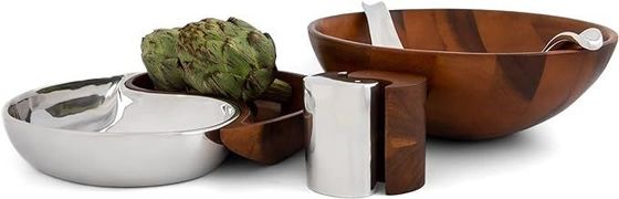 Un set da 13 pollici di legno di acacia e legno di metallo per il formaggio perfetto per il divertimento domestico