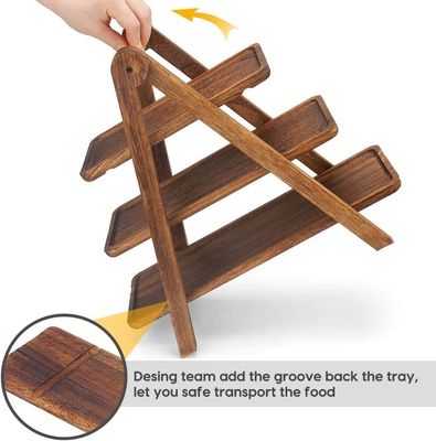 Accepted Custom Wood 3 Tier Serving Tray Tre livelli Cupcake Stand per i negozi di regali