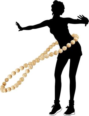 Hula in legno naturale pesato per esercizio fisico 8.4 x 8.4 x 4.1cm