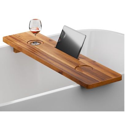 Piatto di vasca da bagno sostenibile anti-inclinazione Piatto di vasca da bagno grande per accessori in legno