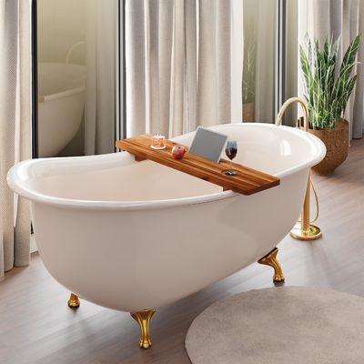 Piatto di vasca da bagno sostenibile anti-inclinazione Piatto di vasca da bagno grande per accessori in legno