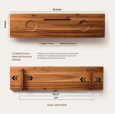 Piatto di vasca da bagno sostenibile anti-inclinazione Piatto di vasca da bagno grande per accessori in legno