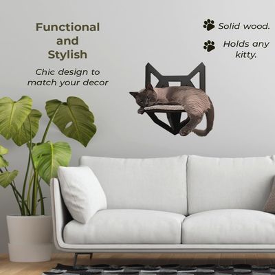 Funzione Risparmiare spazio Parete montata cat scaffale con scaffali posate e letto appeso
