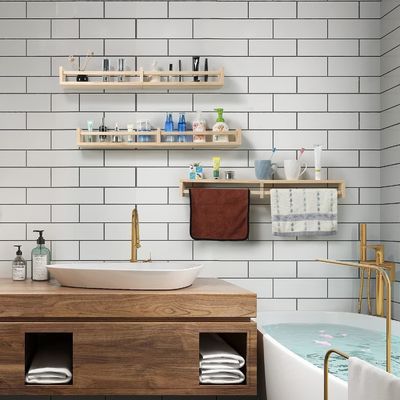 Mensola a parete Set di 3 mensole galleggianti in legno per la decorazione e lo stoccaggio della stanza dei bambini