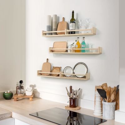 Mensola a parete Set di 3 mensole galleggianti in legno per la decorazione e lo stoccaggio della stanza dei bambini