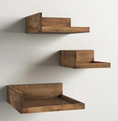 Alte quantità di libri in legno massello di 3 pezzi moderni Foto ripiano a parete Ripiano galleggiante regolabile