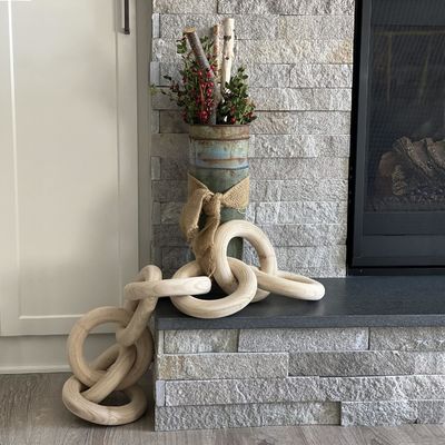 Legno di pino decorativo interno ed esterno 8 Catena di collegamento per scaffali Tecnica personalizzata